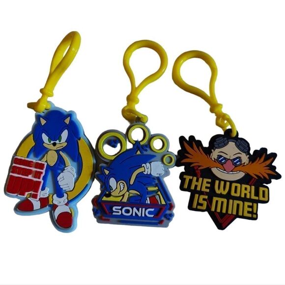 3 PC Sonic Character Key Chain Charms - Picture 1 of 5